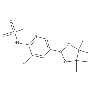N-(3-Bromo-5-(4,4,5,5-tetramethyl-1,3,2-dioxaborolan-2-yl)pyridin-2-yl)methanesulfonamide结构式