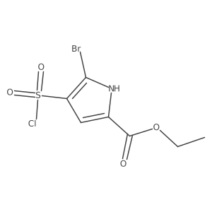 ethyl 5-bromo-4-(chlorosulfonyl)-1H-pyrrole-2-carboxylate结构式