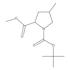 (2S)-1-Tert-butyl 2-methyl 4-methylpyrrolidine-1,2-dicarboxylate结构式