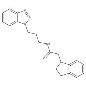 N-[3-(1H-1,2,3-benzotriazol-1-yl)propyl]-2-(2,3-dihydro-1H-inden-1-yl)acetamide结构式