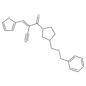 2-{3-[(Benzyloxy)methyl]pyrrolidine-1-carbonyl}-3-(furan-2-yl)prop-2-enenitrile结构式