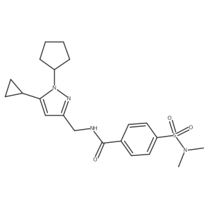 N-((1-cyclopentyl-5-cyclopropyl-1H-pyrazol-3-yl)methyl)-4-(N,N-dimethylsulfamoyl)benzamide结构式