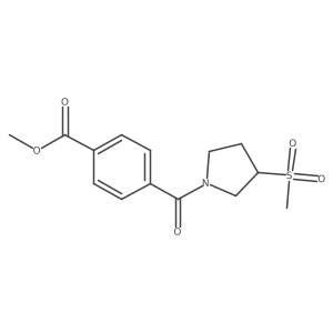 Methyl 4-(3-(methylsulfonyl)pyrrolidine-1-carbonyl)benzoate结构式