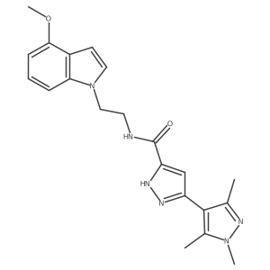 N-[2-(4-methoxy-1H-indol-1-yl)ethyl]-1',3',5'-trimethyl-1'H,2H-3,4'-bipyrazole-5-carboxamide结构式