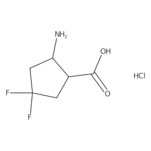 cis-2-Amino-4,4-difluoro-cyclopentanecarboxylic acid;hydrochloride结构式