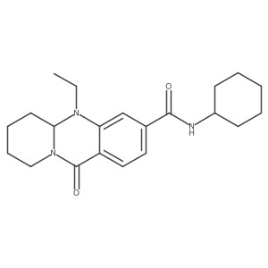 N-cyclohexyl-5-ethyl-11-oxo-5,6,7,8,9,11-hexahydro-5aH-pyrido[2,1-b]quinazoline-3-carboxamide结构式