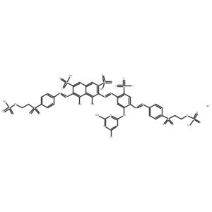 Sodium;5-amino-3-[[5-[(4-amino-6-chloro-1,3,5-triazin-2-yl)amino]-2-sulfo-4-[[4-(2-sulfooxyethylsulfonyl)phenyl]diazenyl]phenyl]diazenyl]-4-hydroxy-6-[[4-(2-sulfooxyethylsulfonyl)phenyl]diazenyl]naphthalene-2,7-disulfonic acid Structure