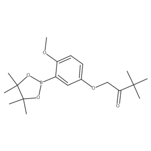 1-(4-Methoxy-3-(4,4,5,5-tetramethyl-1,3,2-dioxaborolan-2-yl)phenoxy)-3,3-dimethylbutan-2-one结构式