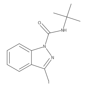 N-tert-butyl-3-iodo-1H-indazole-1-carboxamide结构式