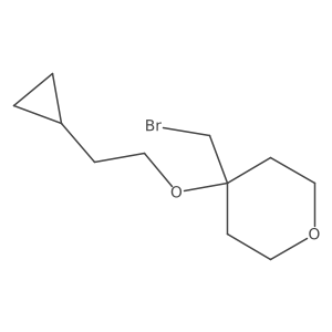 4-(Bromomethyl)-4-(2-cyclopropylethoxy)oxane结构式