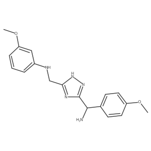 N-((3-(Amino(4-methoxyphenyl)methyl)-1H-1,2,4-triazol-5-yl)methyl)-3-methoxyaniline Structure