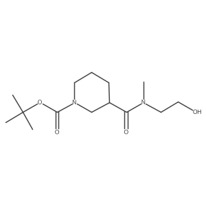 Tert-butyl 3-[(2-hydroxyethyl)(methyl)carbamoyl]piperidine-1-carboxylate结构式