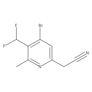 2-(4-Bromo-5-(difluoromethyl)-6-methylpyridin-2-yl)acetonitrile结构式