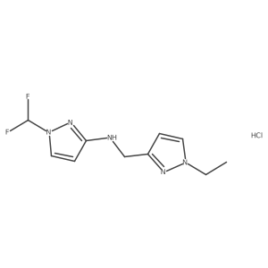 1-(difluoromethyl)-N-[(1-ethylpyrazol-3-yl)methyl]pyrazol-3-amine;hydrochloride Structure