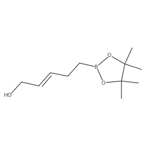 (E)-5-(4,4,5,5-Tetramethyl-1,3,2-dioxaborolan-2-yl)pent-2-en-1-ol结构式