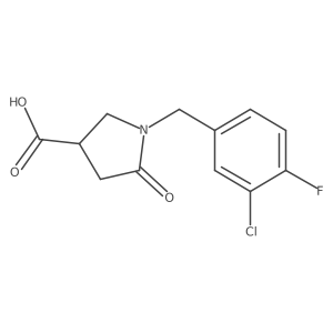 1-[(3-Chloro-4-fluorophenyl)methyl]-5-oxopyrrolidine-3-carboxylic acid结构式