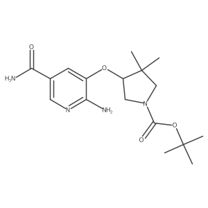tert-butyl (4R)-4-(2-amino-5-carbamoylpyridin-3-yl)oxy-3,3-dimethylpyrrolidine-1-carboxylate Structure