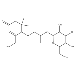 4-[3-(I(2)-D-Glucopyranosyloxy)butyl]-3-(hydroxymethyl)-5,5-dimethyl-2-cyclohexen-1-one Structure