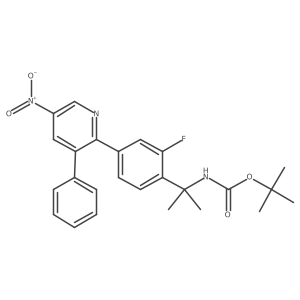 tert-butyl N-[2-[2-fluoro-4-(5-nitro-3-phenylpyridin-2-yl)phenyl]propan-2-yl]carbamate Structure