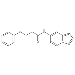 3-(phenylthio)-N-(pyrazolo[1,5-a]pyridin-5-yl)propanamide结构式