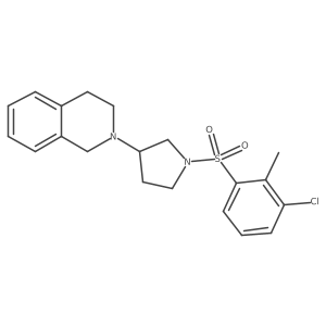 2-(1-((3-Chloro-2-methylphenyl)sulfonyl)pyrrolidin-3-yl)-1,2,3,4-tetrahydroisoquinoline结构式