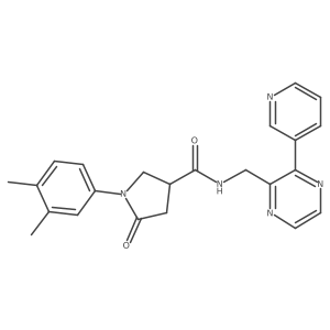1-(3,4-dimethylphenyl)-5-oxo-N-{[3-(pyridin-3-yl)pyrazin-2-yl]methyl}pyrrolidine-3-carboxamide Structure