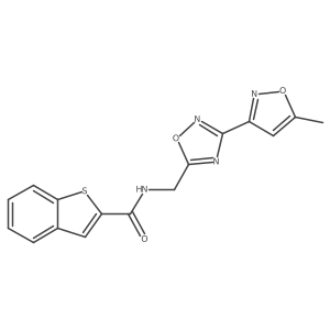 N-((3-(5-methylisoxazol-3-yl)-1,2,4-oxadiazol-5-yl)methyl)benzo[b]thiophene-2-carboxamide Structure