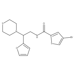 4-bromo-N-(2-(furan-2-yl)-2-thiomorpholinoethyl)thiophene-2-carboxamide结构式