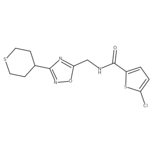 5-chloro-N-((3-(tetrahydro-2H-thiopyran-4-yl)-1,2,4-oxadiazol-5-yl)methyl)thiophene-2-carboxamide Structure