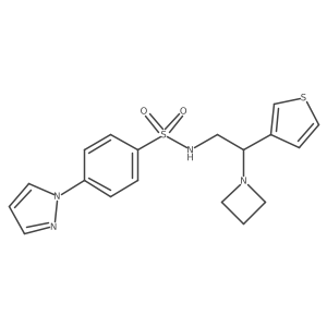 N-(2-(azetidin-1-yl)-2-(thiophen-3-yl)ethyl)-4-(1H-pyrazol-1-yl)benzenesulfonamide结构式