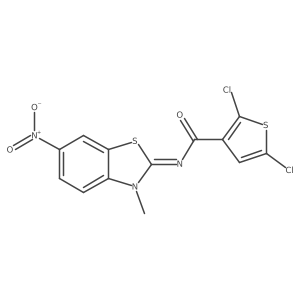 (E)-2,5-dichloro-N-(3-methyl-6-nitrobenzo[d]thiazol-2(3H)-ylidene)thiophene-3-carboxamide结构式