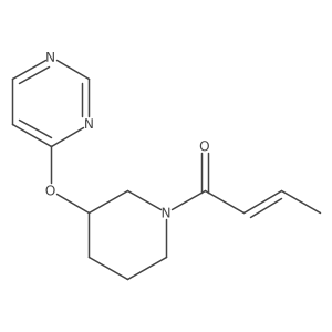 (2E)-1-[3-(pyrimidin-4-yloxy)piperidin-1-yl]but-2-en-1-one结构式