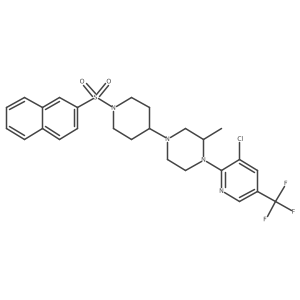 1-[3-Chloro-5-(trifluoromethyl)pyridin-2-yl]-2-methyl-4-[1-(naphthalene-2-sulfonyl)piperidin-4-yl]piperazine Structure