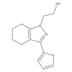 2-(3-(thiophen-2-yl)-4,5,6,7-tetrahydro-1H-indazol-1-yl)ethan-1-ol结构式