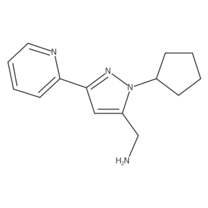 (1-cyclopentyl-3-(pyridin-2-yl)-1H-pyrazol-5-yl)methanamine结构式