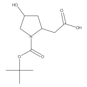 2-[(4R)-1-[(tert-butoxy)carbonyl]-4-hydroxypyrrolidin-2-yl]acetic acid结构式