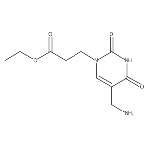 Ethyl 3-[5-(aminomethyl)-2,4-dioxo-1,2,3,4-tetrahydropyrimidin-1-yl]propanoate结构式