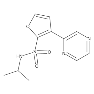 N-(propan-2-yl)-3-(pyrazin-2-yl)furan-2-sulfonamide结构式