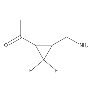 1-[3-(Aminomethyl)-2,2-difluorocyclopropyl]ethan-1-one结构式
