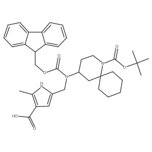 5-[({1-[(tert-butoxy)carbonyl]-1-azaspiro[5.5]undecan-4-yl}({[(9H-fluoren-9-yl)methoxy]carbonyl})amino)methyl]-2-methyl-1H-pyrrole-3-carboxylic acid结构式