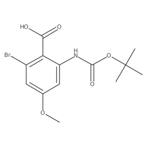 2-Bromo-6-{[(tert-butoxy)carbonyl]amino}-4-methoxybenzoic acid结构式