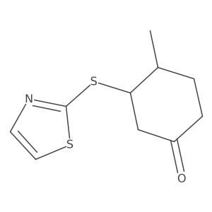 4-Methyl-3-(1,3-thiazol-2-ylsulfanyl)cyclohexan-1-one结构式