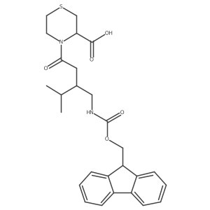4-{3-[({[(9H-fluoren-9-yl)methoxy]carbonyl}amino)methyl]-4-methylpentanoyl}thiomorpholine-3-carboxylic acid结构式