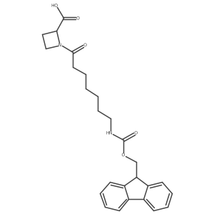 1-[7-({[(9H-fluoren-9-yl)methoxy]carbonyl}amino)heptanoyl]azetidine-2-carboxylic acid Structure