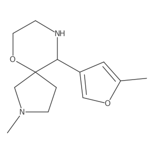 2-Methyl-10-(5-methylfuran-3-yl)-6-oxa-2,9-diazaspiro[4.5]decane结构式