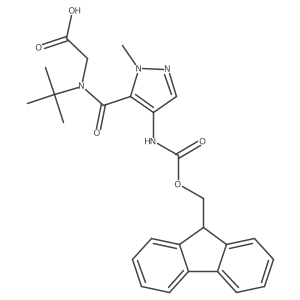 2-{N-tert-butyl-1-[4-({[(9H-fluoren-9-yl)methoxy]carbonyl}amino)-1-methyl-1H-pyrazol-5-yl]formamido}acetic acid Structure