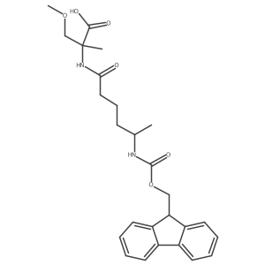 2-[5-({[(9H-fluoren-9-yl)methoxy]carbonyl}amino)hexanamido]-3-methoxy-2-methylpropanoic acid Structure