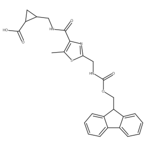 2-[({2-[({[(9H-fluoren-9-yl)methoxy]carbonyl}amino)methyl]-5-methyl-1,3-thiazol-4-yl}formamido)methyl]cyclopropane-1-carboxylic acid结构式