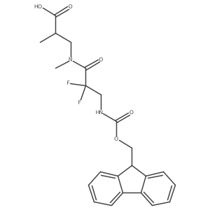 3-[3-({[(9H-fluoren-9-yl)methoxy]carbonyl}amino)-2,2-difluoro-N-methylpropanamido]-2-methylpropanoic acid结构式