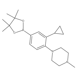 1-(2-Cyclopropyl-4-(4,4,5,5-tetramethyl-1,3,2-dioxaborolan-2-yl)phenyl)-4-methylpiperazine Structure